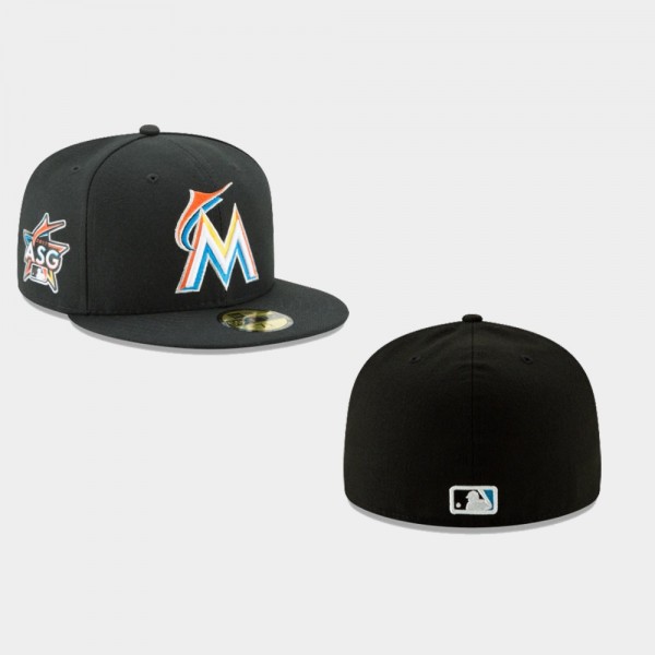 Youth Miami Marlins Authentic Collection Black 59FIFTY Fitted Hat