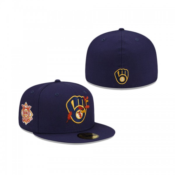 Milwaukee Brewers Leafy Front 59FIFTY Fitted Cap