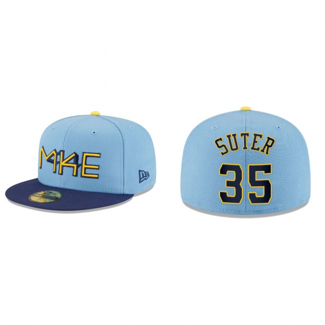 Brent Suter Brewers Powder Blue 2022 City Connect 59FIFTY Fitted Hat