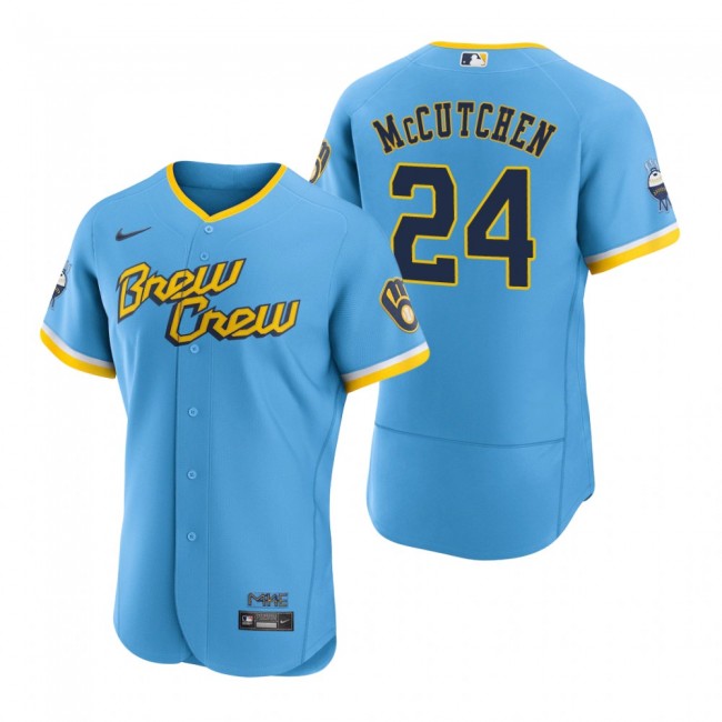 Men's Milwaukee Brewers Andrew McCutchen Powder Blue 2022 City Connect Authentic Jersey