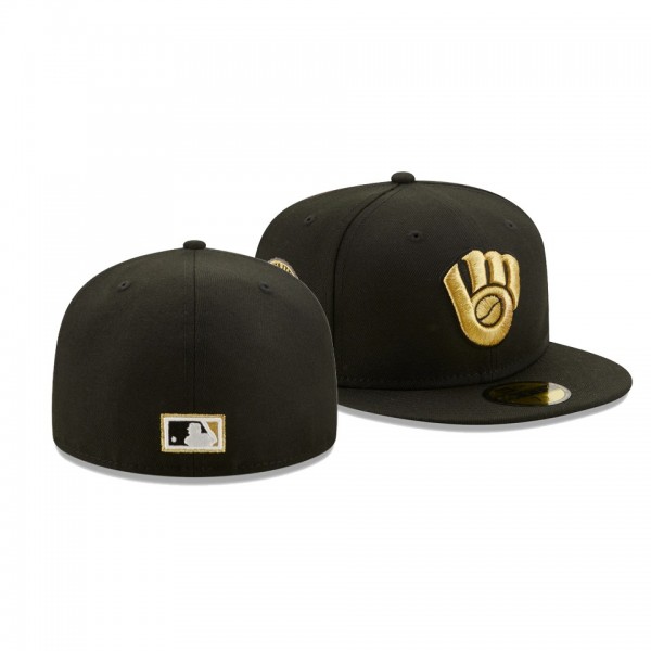 Milwaukee Brewers 1982 American League Champions Black Metallic Gold Undervisor 59FIFTY Hat