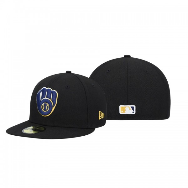 Milwaukee Brewers Color Dupe Black 59FIFTY Fitted Hat
