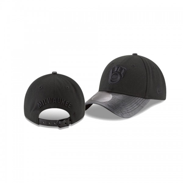 Men's Milwaukee Brewers Blackout Collection Black 9TWENTY Adjustable Hat
