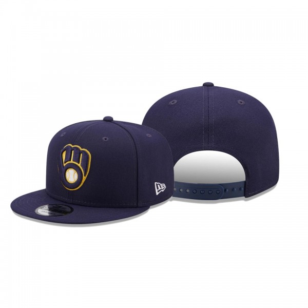 Men's Brewers Banner Patch Navy 9FIFTY Snapback Hat
