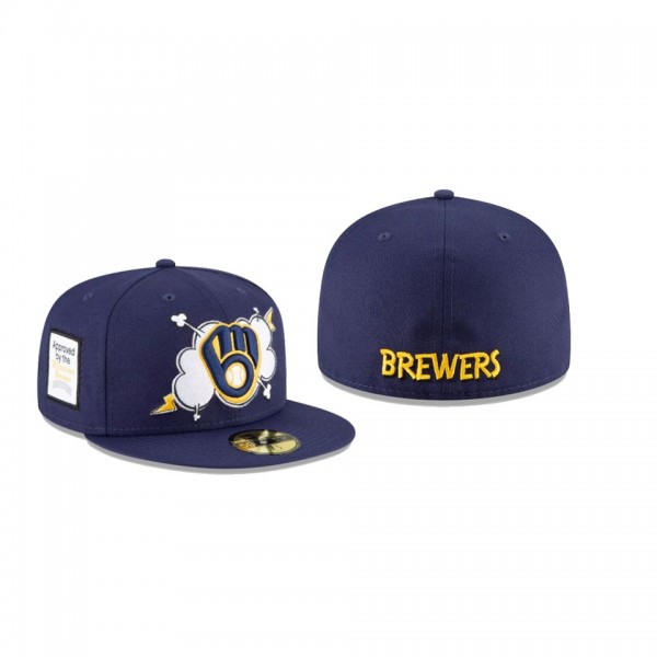 Men's Milwaukee Brewers Cloud Navy 59FIFTY Fitted Hat