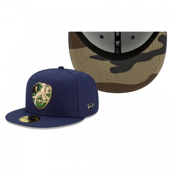 Men's Brewers Pop Camo Undervisor Navy 59FIFTY Fitted Hat