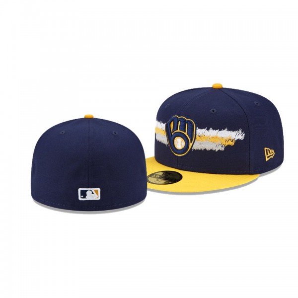 Milwaukee Brewers Scribble Navy 59FIFTY Fitted Hat