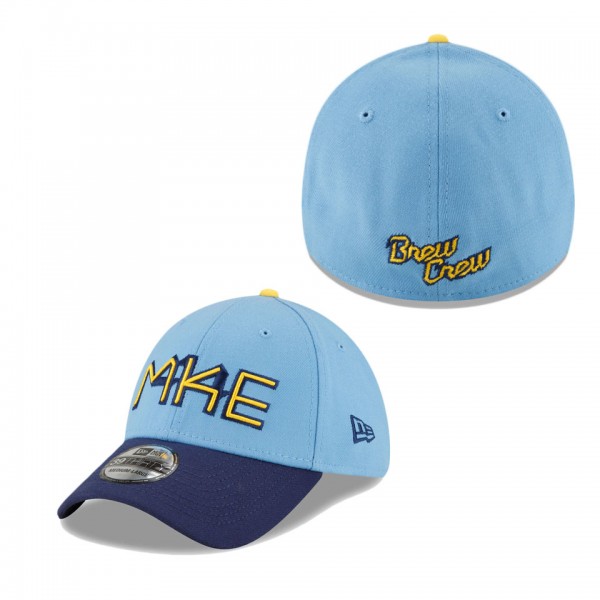 Milwaukee Brewers Powder Blue 2022 City Connect 39THIRTY Flex Hat