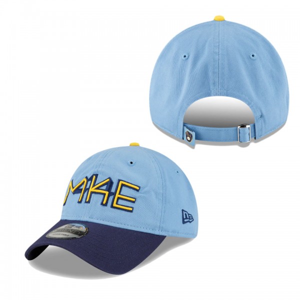 Milwaukee Brewers Powder Blue 2022 City Connect 9TWENTY Adjustable Hat