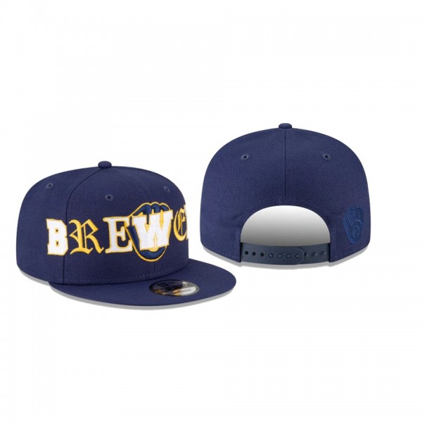 Men's Milwaukee Brewers Mixed Font Royal 9FIFTY Snapback Hat