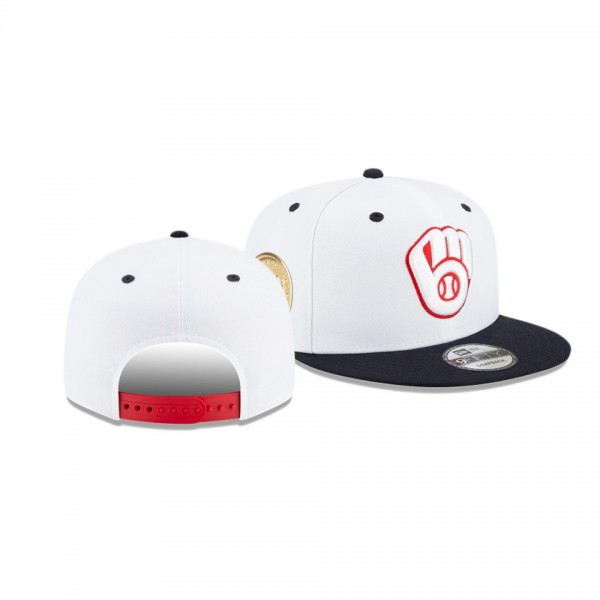 Milwaukee Brewers Americana White 9FIFTY Snapback Hat
