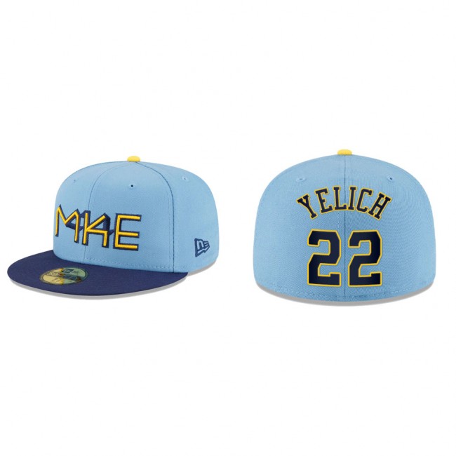 Christian Yelich Brewers Powder Blue 2022 City Connect 59FIFTY Fitted Hat