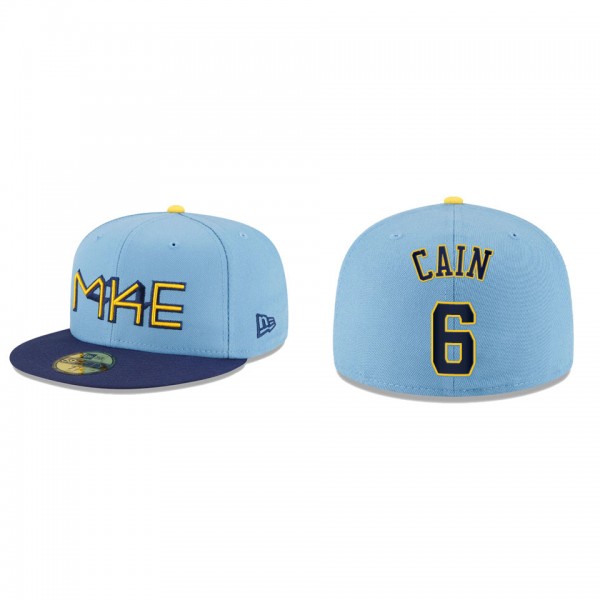 Lorenzo Cain Brewers Powder Blue 2022 City Connect 59FIFTY Fitted Hat