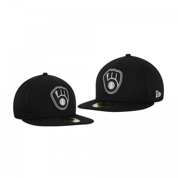 Men's Brewers Clubhouse Black Team 59FIFTY Fitted Hat