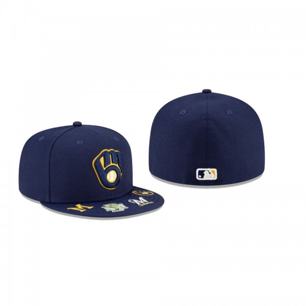 Men's Milwaukee Brewers Visor Hit Blue 59FIFTY Fitted Hat