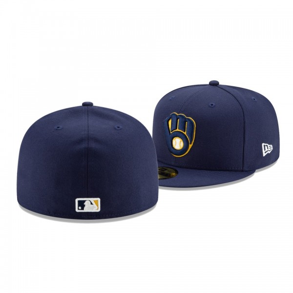 Men's Brewers Authentic Collection Navy 2020 Home On-Field 59FIFTY Fitted New Era Hat