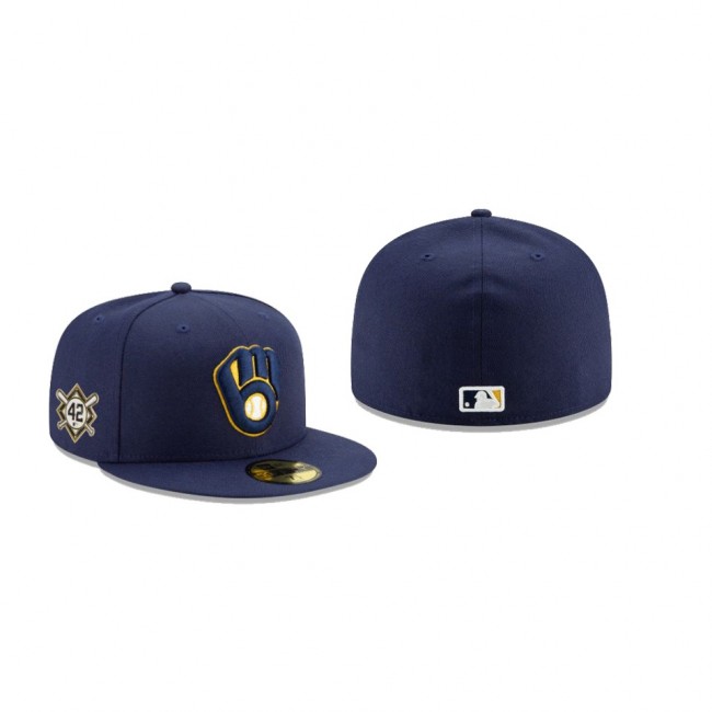 Men's Milwaukee Brewers Jackie Robinson Day Navy 59FIFTY Fitted Hat