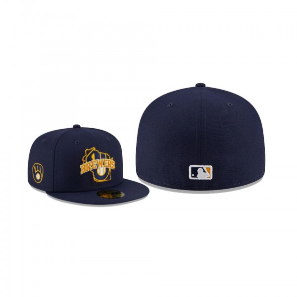 Men's Milwaukee Brewers Local II Navy 59FIFTY Fitted Hat