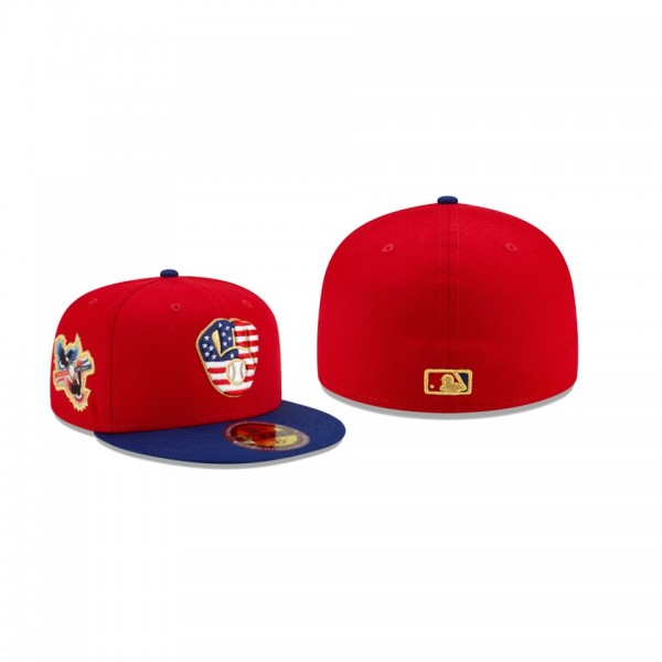 Men's Milwaukee Brewers Americana Patch Red 59FIFTY Fitted Hat