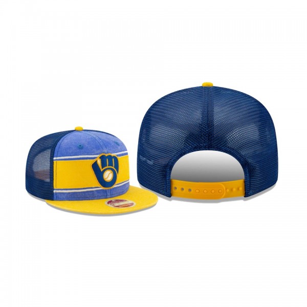 Men's Milwaukee Brewers Heritage Band Royal Trucker 9FIFTY Snapback Hat