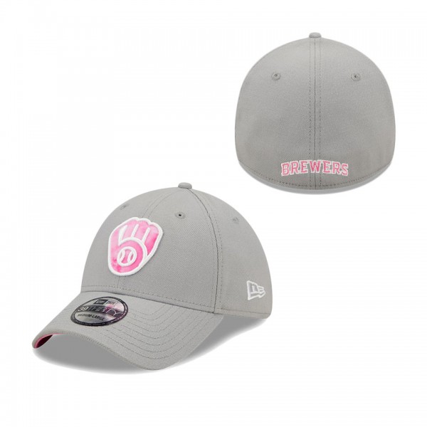 Men's Milwaukee Brewers Gray 2022 Mother's Day 39THIRTY Flex Hat