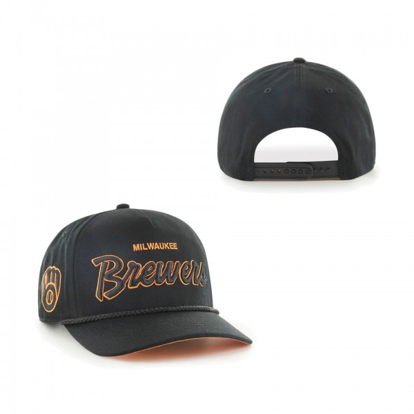 Milwaukee Brewers '47 Mango Undervisor Hitch Snapback Hat Black