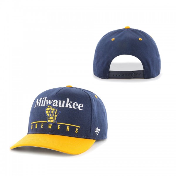 Milwaukee Brewers '47 Retro Super Hitch Snapback Hat Navy Gold