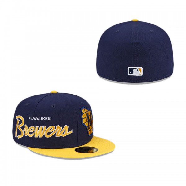 Milwaukee Brewers Double Logo 59FIFTY Fitted Hat