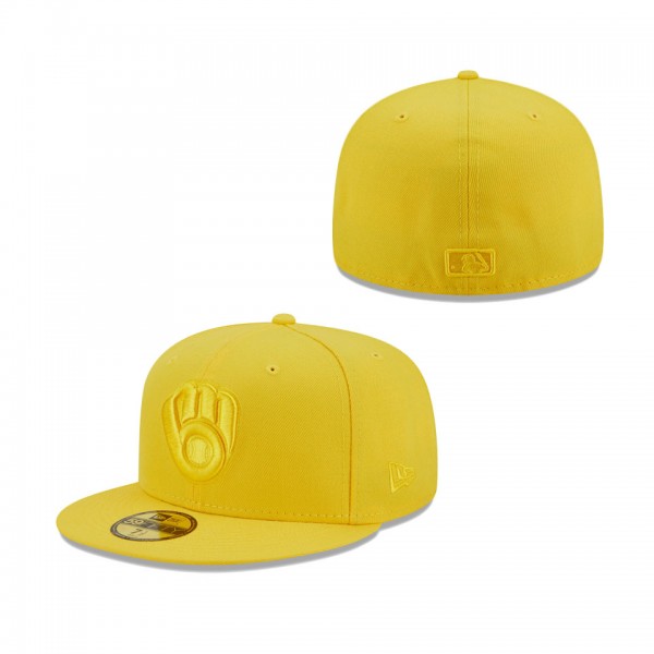 Milwaukee Brewers New Era Icon Color Pack 59FIFTY Fitted Hat Yellow