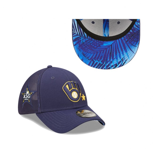 Milwaukee Brewers Navy 2022 MLB All-Star Game Workout 39THIRTY Flex Hat