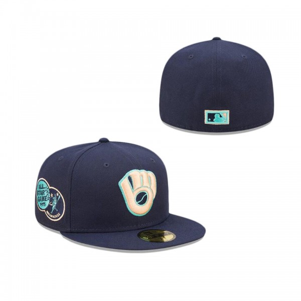 Milwaukee Brewers Navy Oceanside Peach 59FIFTY Hat