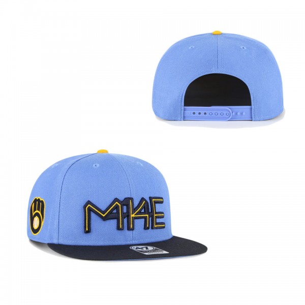 Milwaukee Brewers Powder Blue 2022 City Connect Captain Snapback Hat