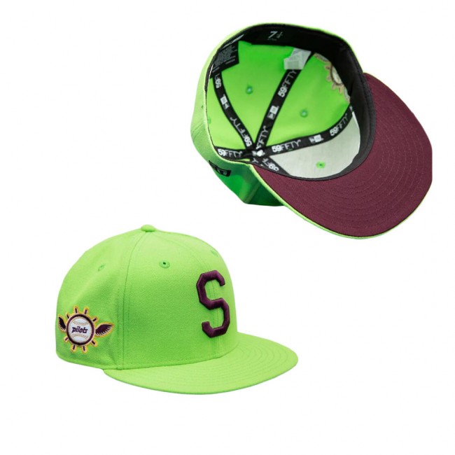 Seattle Pilots Action Green Fitted Hat