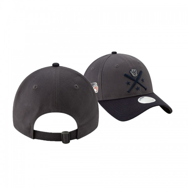 Women's Brewers 2019 MLB All-Star Workout Graphite Navy 9TWENTY Adjustable New Era Hat