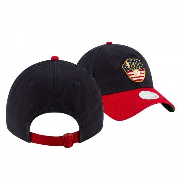 Women's Brewers 2019 Stars & Stripes Navy 9TWENTY Adjustable New Era Hat