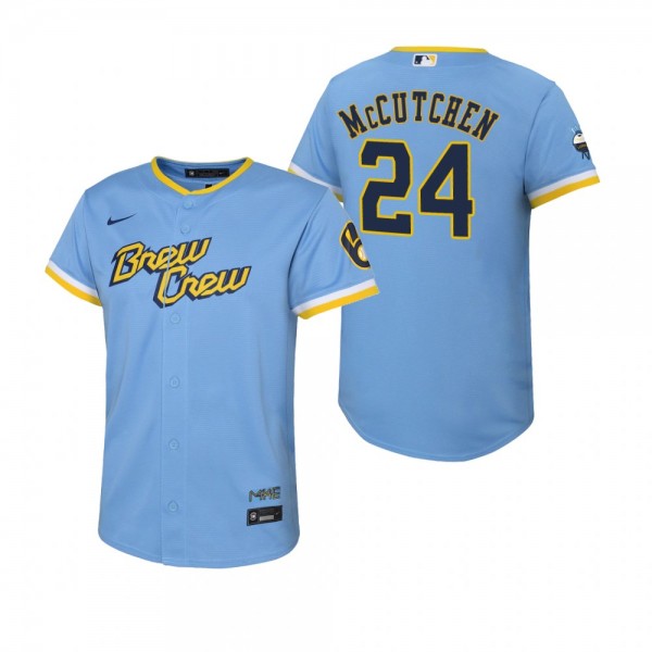Youth Milwaukee Brewers Andrew McCutchen Nike Powder Blue 2022 City Connect Replica Jersey
