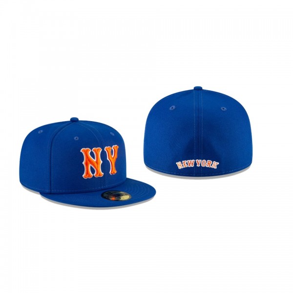 Men's New York Mets Ligature Blue 59FIFTY Fitted Hat