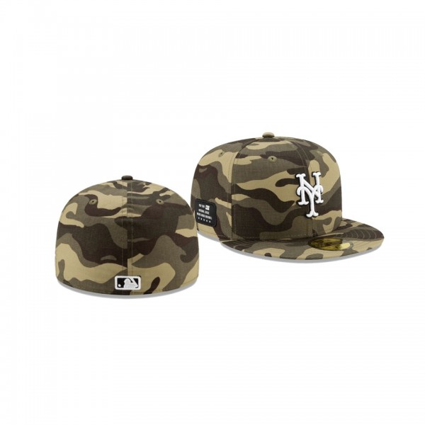 Men's New York Mets 2021 Armed Forces Day Camo On-Field 59FIFTY Fitted Hat