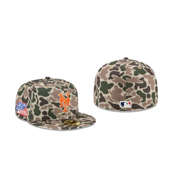 Men's New York Mets # Duck Camo 59FIFTY Fitted Hat Green
