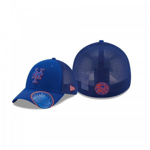 Men's New York Mets Pop Visor Royal Mesh Back 39THIRTY Flex Hat