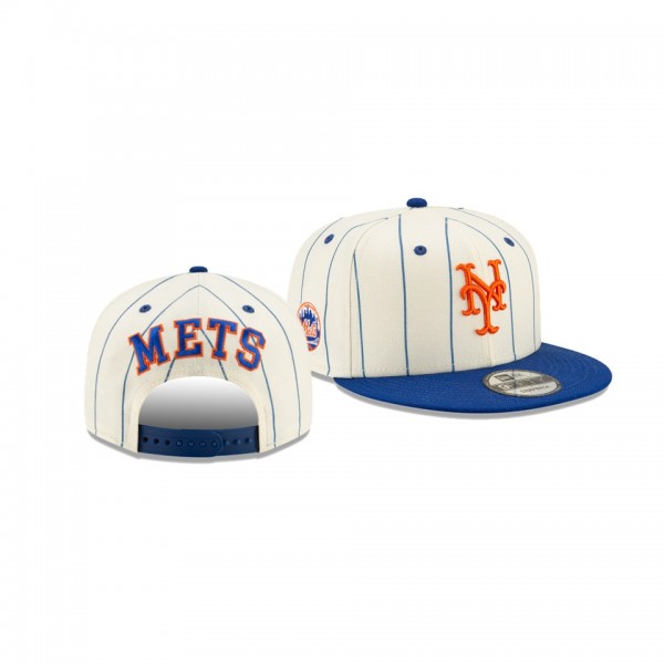 Men's New York Mets Pinstripe White 9FIFTY Snapback Hat