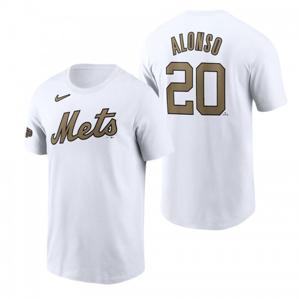 New York Mets Pete Alonso White 2022 MLB All-Star Game Name & Number T-Shirt