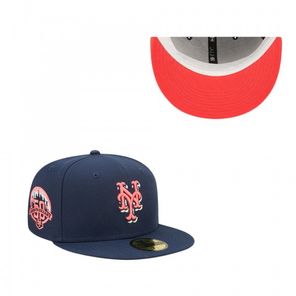 Men's New York Mets Navy 50th Anniversary Lava Undervisor Fitted Hat