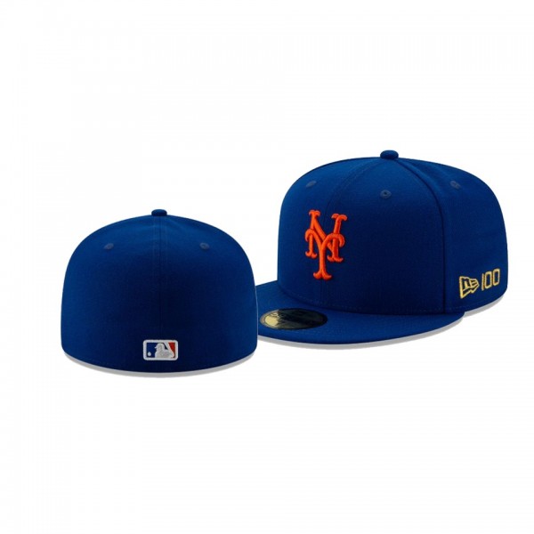 Men's New York Mets New Era 100th Anniversary Blue Team Color 59FIFTY Fitted Hat