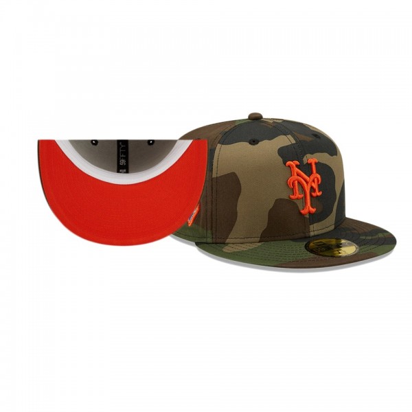 New York Mets Woodland Undervisor Camo Shea Stadium Final Season Patch 59FIFTY Hat