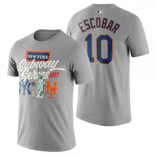 New York Mets Eduardo Escobar Gray 2022 Subway Series CITI Field T-Shirt