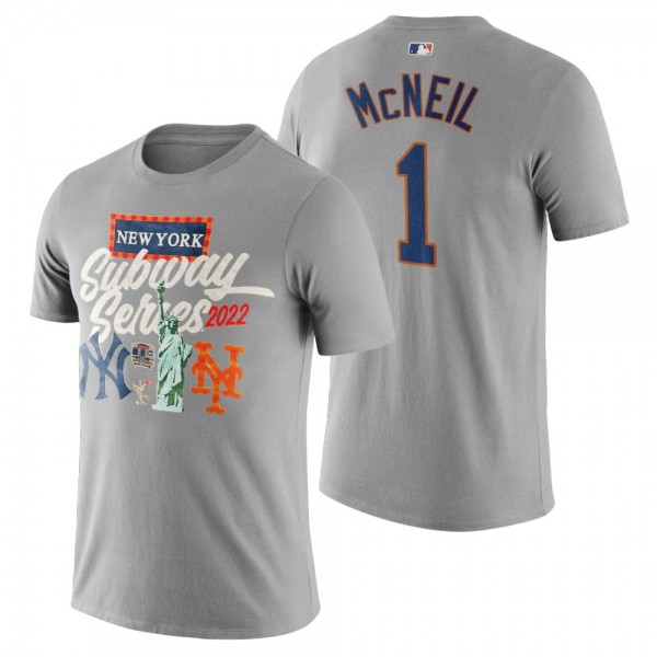 New York Mets Jeff McNeil Gray 2022 Subway Series CITI Field T-Shirt