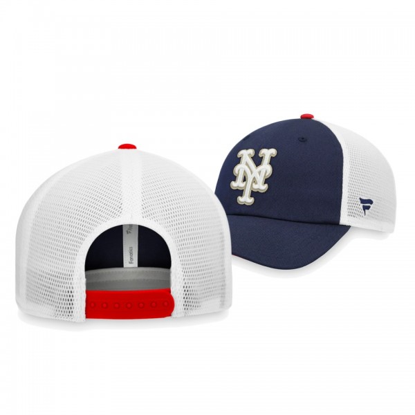 New York Mets Americana Navy White Trucker Snapback Hat