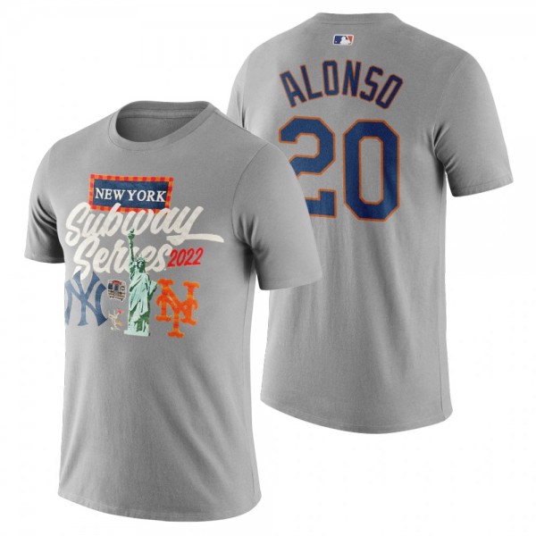 New York Mets Pete Alonso Gray 2022 Subway Series CITI Field T-Shirt