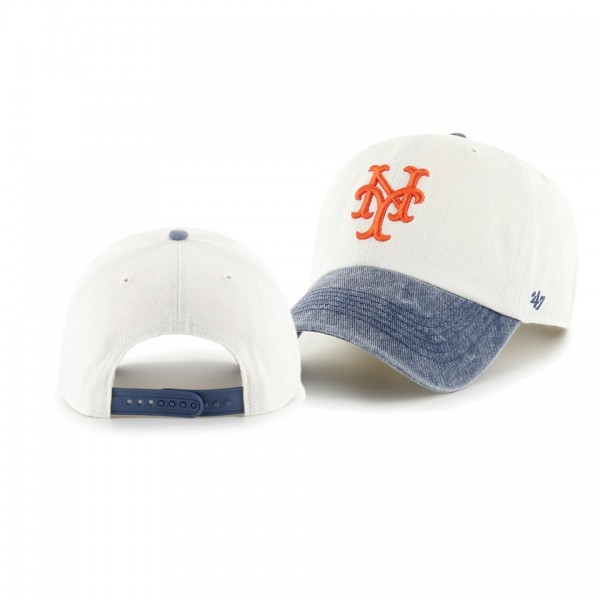 New York Mets Apollo White Navy Two-Tone Cleanup Snapback Hat